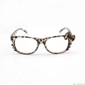 Unisex Kawaii Y2K Cat Leopard Print Glasses, Women's Trendy Cute Cartoon Nerd Frames, Fashion Decorative Eyewear Accessory for Daily & Party Style