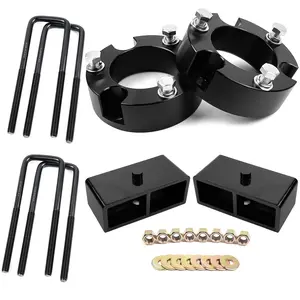 Autoptim 3" Front And 2" Rear Leveling Lift Kit  Replacement For 2005-2023 Tacoma 2wd 4wd 3 Inch Strut Spacers 2 Block With U Bolts Full Suspension Kits