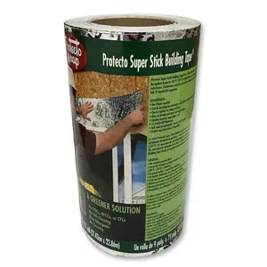 212 MAIN Multi-Purpose Adhesive Synthetic Flashing Tape - 9 x 75 ft Silver Protecto Wrap with Flashing Seal, Pack of 4