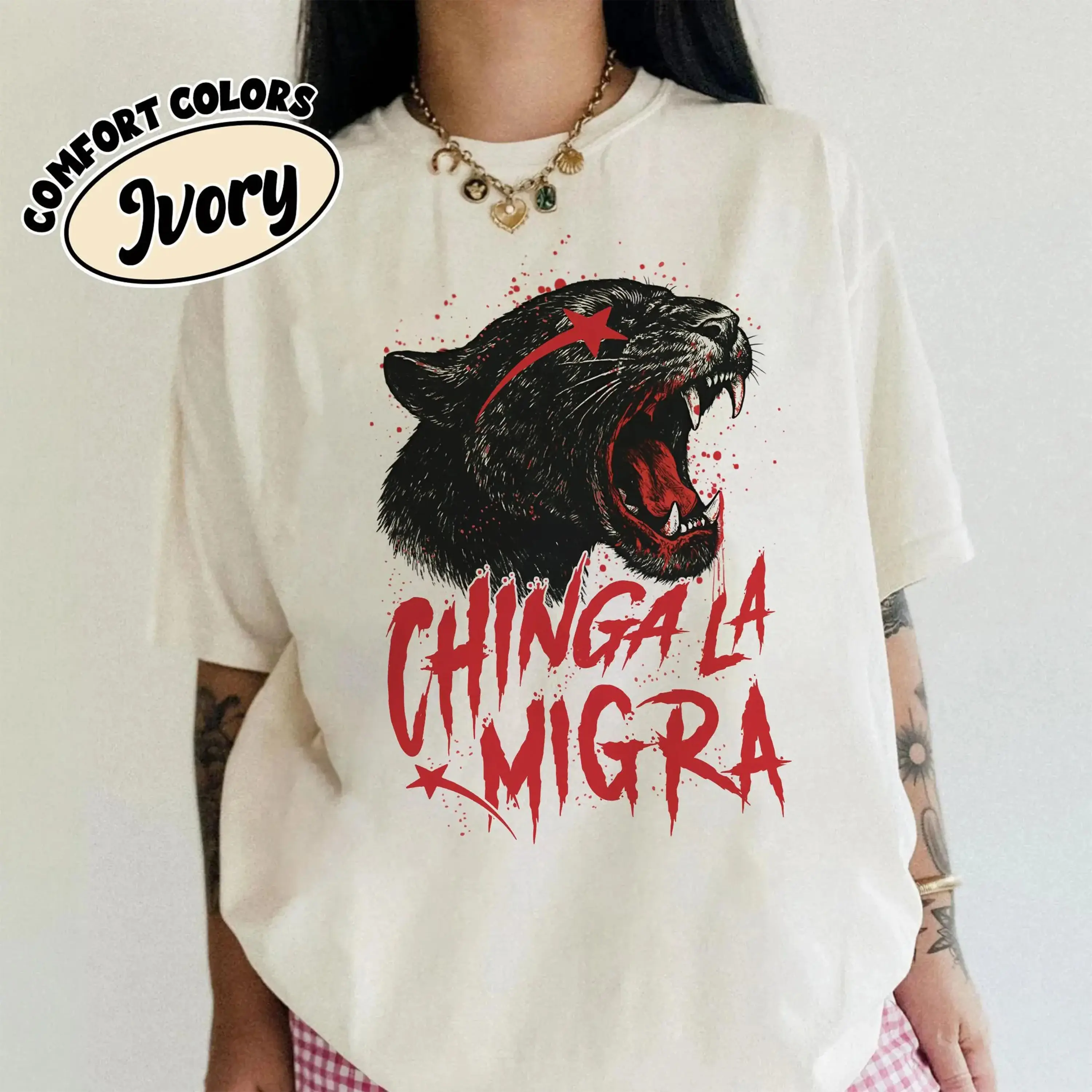 Comfort Colors Chinga La Migra Shirt, Abolish Ice Tee, No Human Is Illegal Shirt, Protest Shirt, ICE Out Of LA, No Kings Shirt, Rejecting Kings