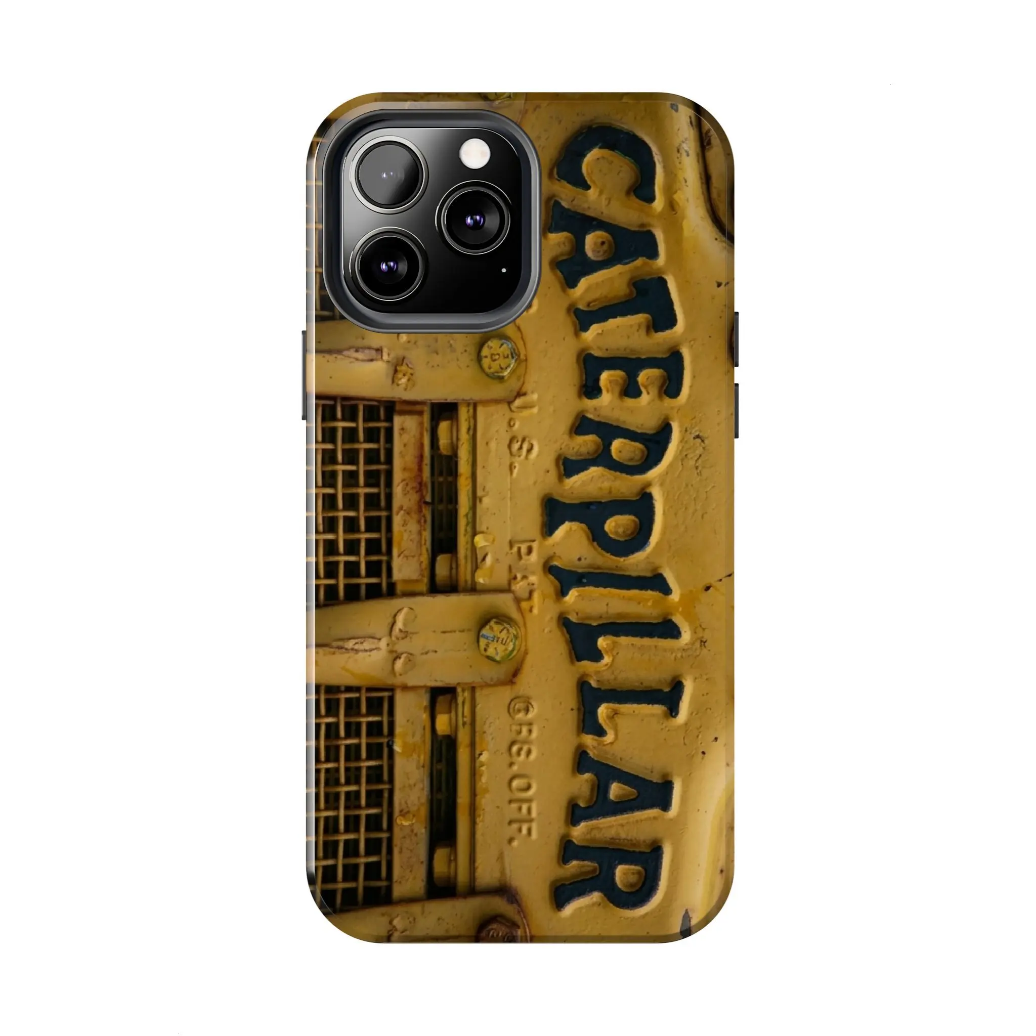 Caterpillar Phone Case - Rugged Earth Mover Edition Phone Case - Industrial Equipment Aesthetic Tough Shell - Phone Cover for iPhone 7-17 Pro Max / for Samsung S21-S26 Ultra