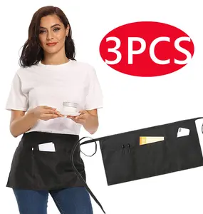 3-Pack Waterproof Waitress Aprons with Pockets - Heavy-Duty Server & Kitchen Aprons for Professional or Home Use