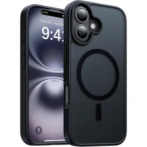 Magnetic Phone Cases for iPhone 17,16,15,14,13,12 Pro Max Plus, Compatible with MagSafe, Shockproof Protective Translucent Matte Phone Case, Military-Grade Drop Protection, Anti-Yellowing, for iPhone 17 Pro Max