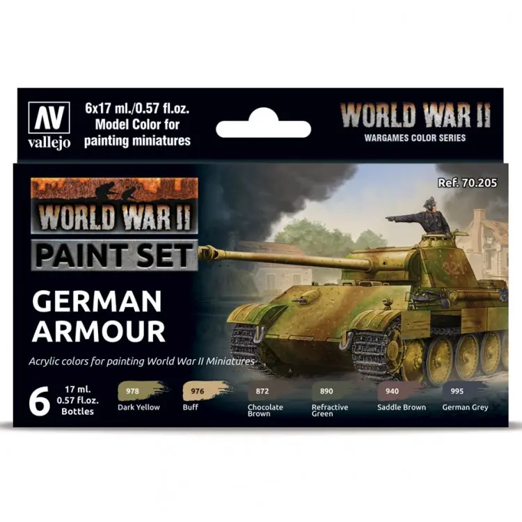 212 MAIN WWII German Armour Acrylic Paint Set - 17ml Each Art Color Set with Camouflage, German Grey WWII Colors for Model Scale Miniatures, Educational Stationery (Office & School Use)