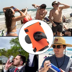Portable Beer Chugger with Keychain, 10x Faster Chugging Tool for Any Size Cans, Durable Can Shotgunner for Beer & Seltzer Drinks, Opener