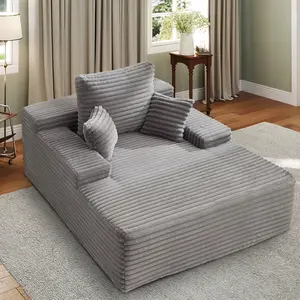 Korser 68.5-inch Modern Recliner Corduroy Fabric Extra Large Upholstered Sofa Bed with 3 Removable Pillows Cloud-like Comfort for Living Room & Bedroom