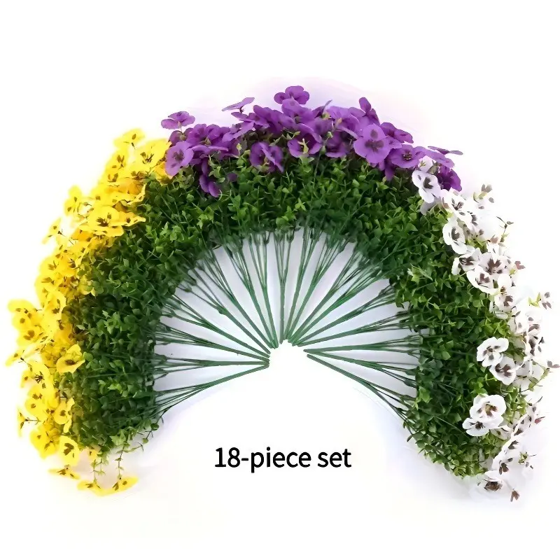 18-Piece Simulation Three-Color Eucalyptus Set, Realistic Artificial Decorative Plant Decorations, Perfect for Home & Office Decoration, Artificial Flower, Decoration Items