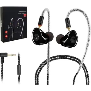 in Ear  Headphones, HiFi Stereo IEM Earphones, Dynamic Dual Driver Wired Earbuds with Detachable , Noise Canceling Headset for Singers Musicians Drummers Audiophile (Black)