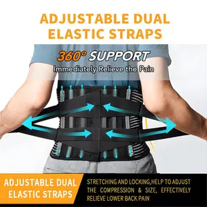 Unisex Sports Waist Support Belt, Breathable Steel Plate Back Brace, Dual Layer Elastic Compression, Adjustable Compression Belt, Anti-Slip, Soft Mesh Fabric