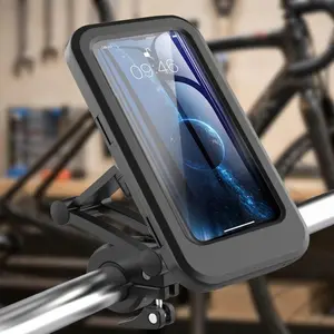 Universal Waterproof & Dustproof Handlebar Mount: secure anti-slip bike motorcycle gps phone holder for Outdoor riding, Compatible with Multiple Electronic Devices.