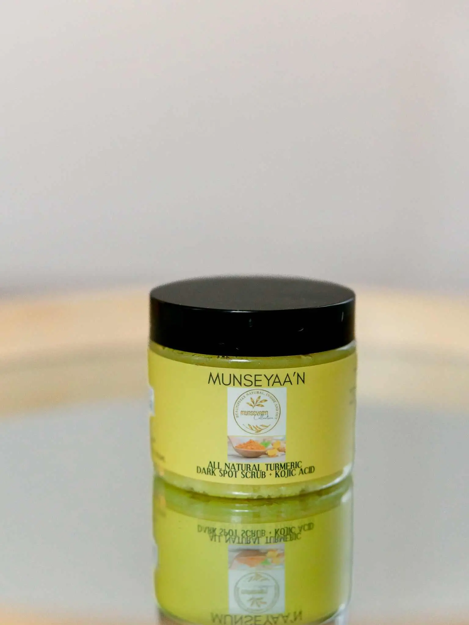 Turmeric Sugar Scrub for Dark Spots | Brightening Face & Body Polish with Shea Butter, Olive Oil & Lemon | 8 oz, Sunflower, Avocado, Papaya