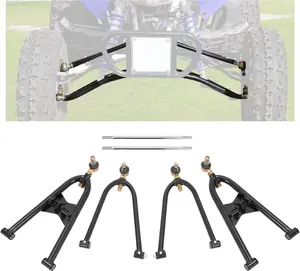 Front A Arm +2 +0 Compatible with Honda 1999-2008 Sportrax 400 TRX400EX/ 2009-2014 TRX400X Black Steel Powder Coated W/O Brake Lines