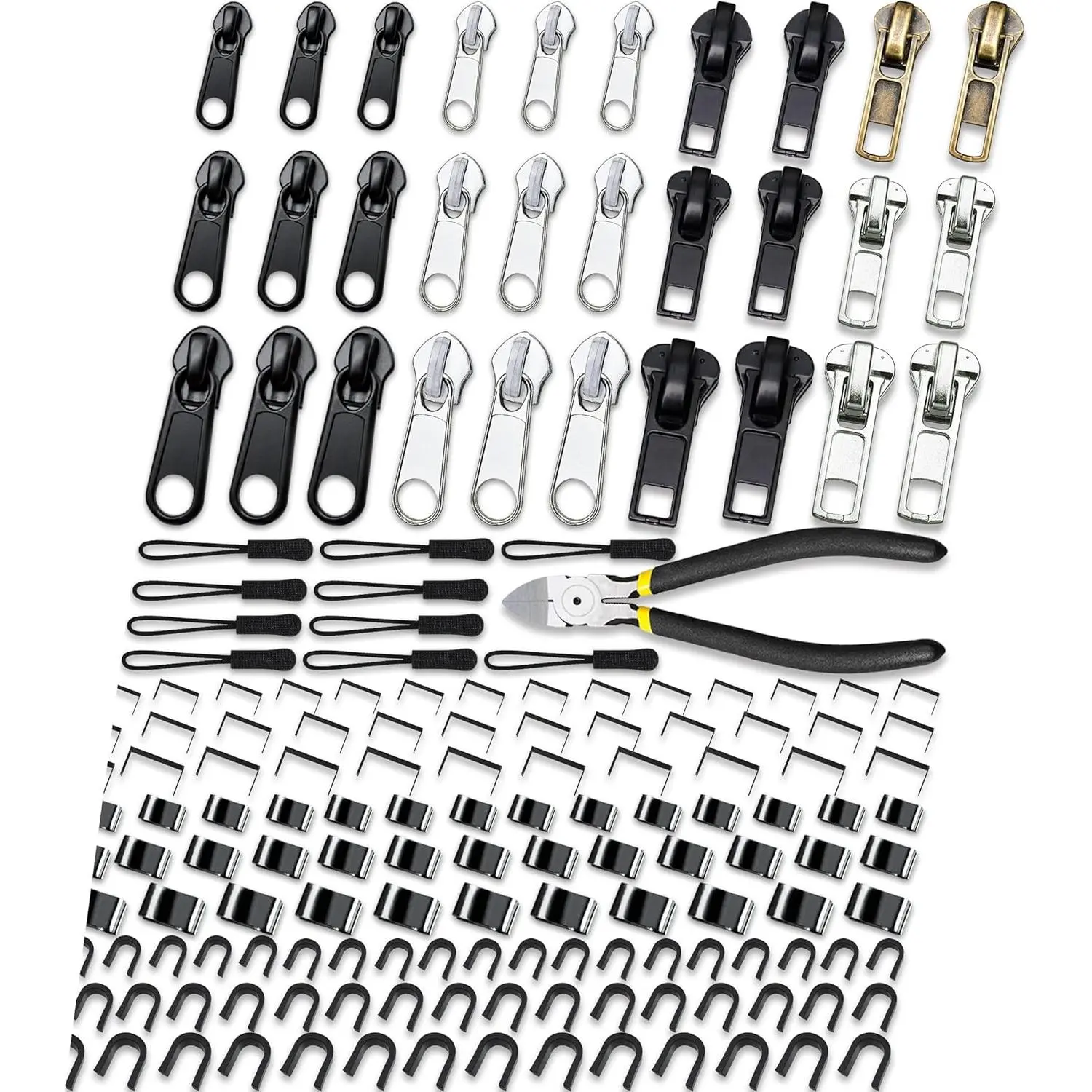 Zipper Repair Kit (159 Pieces), Zipper Replacement Kit, Replacement Zippers Slider, Universal Zippers Fix Repair for Jacket, Coat, Backpack, Luggage, Suitcase (#3#5#8)