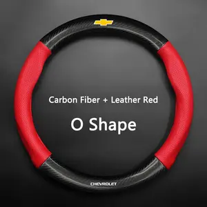 Chevrolet Car Steering Wheel Cover, Carbon Fiber Ventilate Leather, Fits Cruze, Captiva, Lacetti, Aveo, Niva, Spark, Sonic, Trax, Camaro