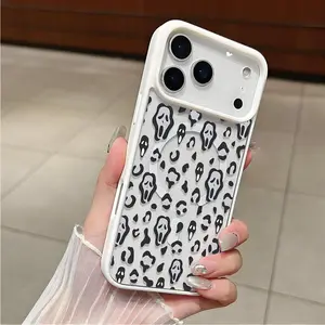 Scream Mask Clear Magnetic Phone Case , clear acrylic Support MagSafe Silicone Bumper Protective Cover For iPhone 11 12 13 14 15 16 17 Pro Max Plus Air Girl Spooky Faces And Wild Patterns.QXE832 i̇phone  pro  max  cases