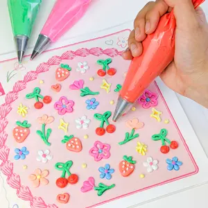Fruity Cutie Piping Practice Sheet Kawaii Bento Cake Decorating with Free Video Guide Reusable Durable Gift Idea