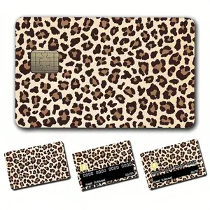 4pcs/Set, Leopard Print Credit Card Skin Sticker, Credit Card Cover Package, Bubble-Free Ultra-Thin Credit Card Decal, DIY Personalized Credit Card Sticker, Waterproof Vinyl Protective Decal For Keys, Transportation, Debit Cards, Credit Cards Back To Scho