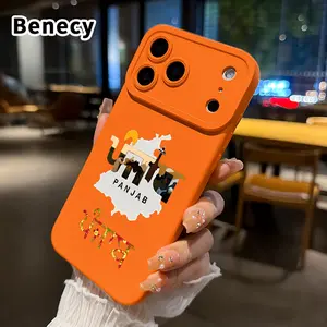 Large Window Phone Case for iPhone 17 Air 16 15 14 13 Pro Max Plus Plus Punjab's Essence Pattern Shockproof Full Camera Protection Durable Slim Silicone Cover