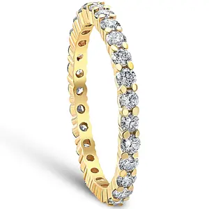 1Ct Diamond Eternity Ring Stackable Wedding Band 18K Yellow Gold Lab Grown