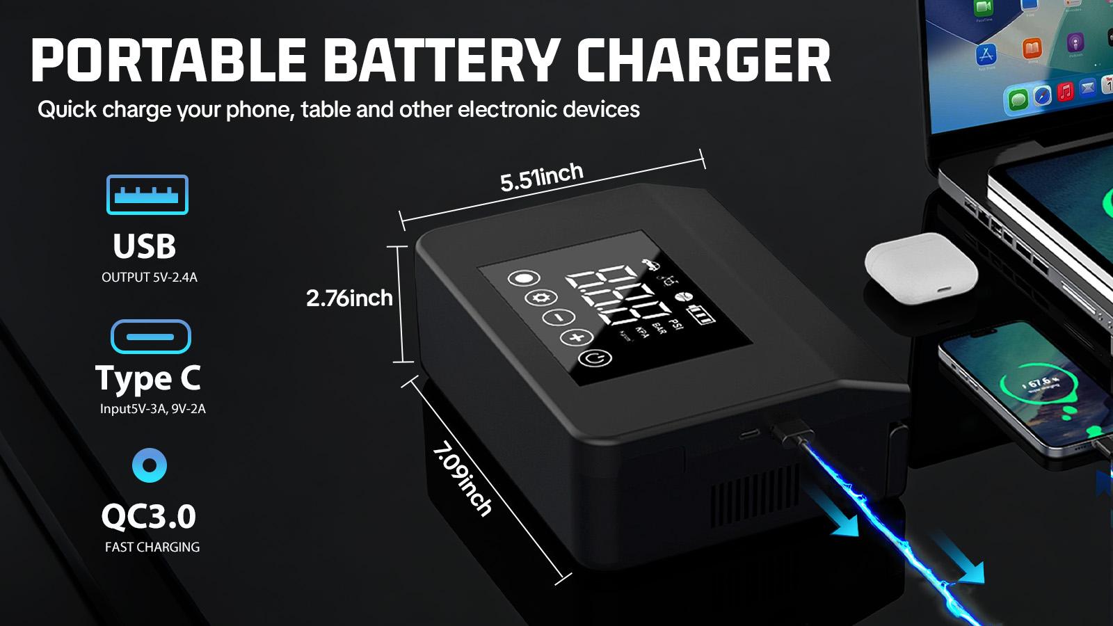 【PASLDA】Winter Emergency Portable Car Jump Starter with Air Compressor, 4000A 150PSI Digital Tire Inflator, 12V Car Battery Jumper, 15000mAh Type-C Quick Charge Power Bank with LED Light, Outdoor Emergency Power Supply, Automotive Universal 【PASLDA】Winter Emergency Portable Car Jump Starter with Air Compressor, 4000A 150PSI Digital Tire Inflator, 12V Car Battery Jumper, 15000mAh Type-C Quick Charge Power Bank with LED Light, Outdoor Emergency Power Supply, Automotive Universal