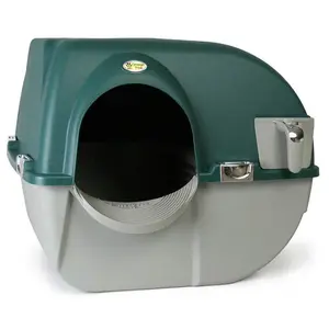 Omega Paw VMRA20-1-PR Premium Roll 'N Clean Self Cleaning Litter Box, LG, Green