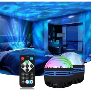 Ocean Wave Projector – Water Light Projector for Bedroom, Kids Room Decor – Ocean Galaxy Night Light with Speaker - Starry Light with 9 Planet, Star, Water Wave Effect