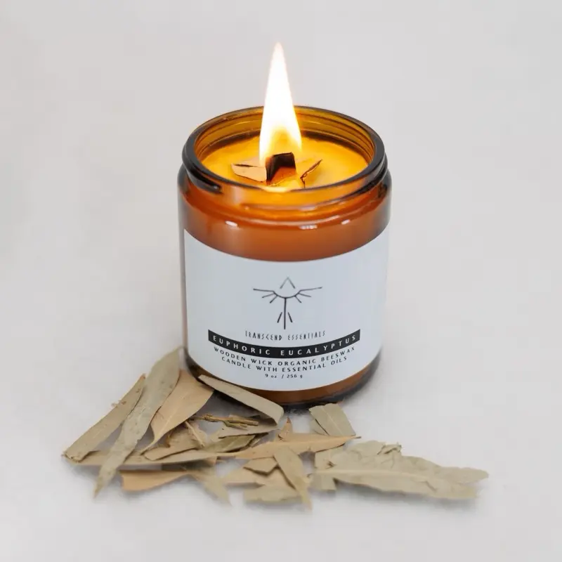 "Euphoric Eucalyptus" Organic Beeswax Candle