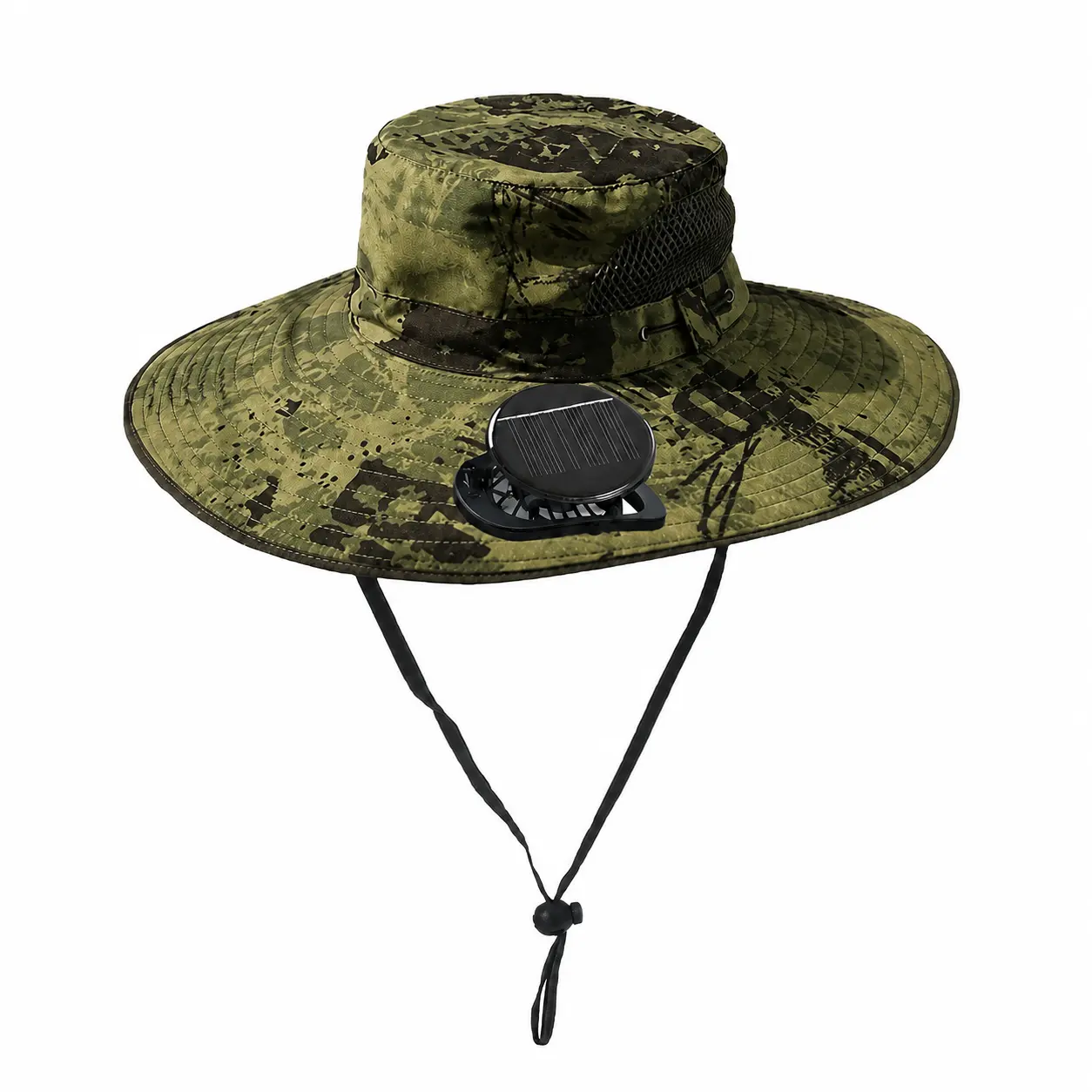 [Free Deliver] Ntaanoo Solar Fan Hat for Men, Stay Cool Outdoor Sun Hat with 3-Speed Adjustment, Wide Brim Fishing Hiking Cap, Father's Day Gift