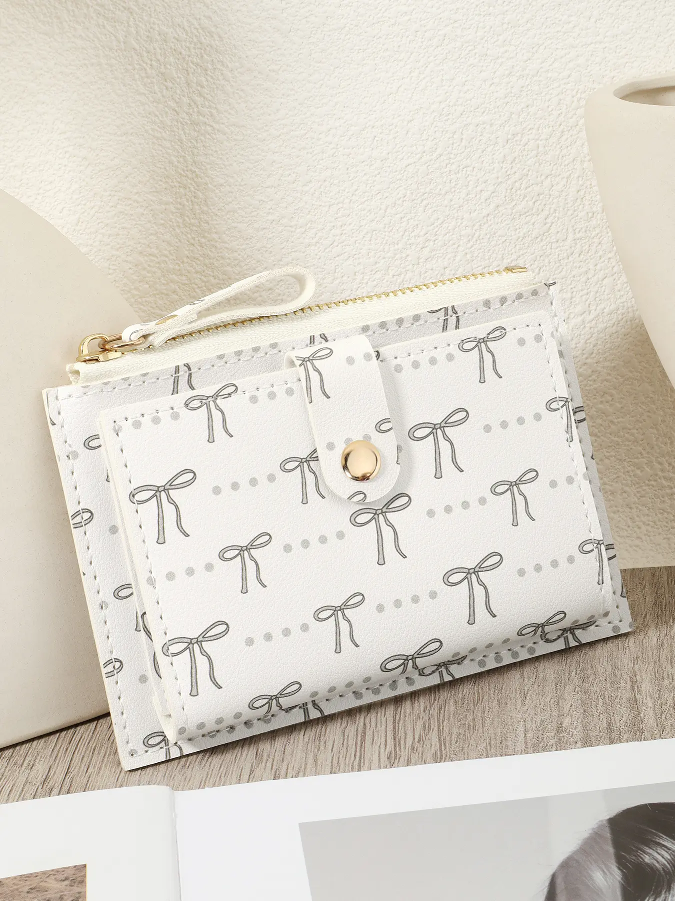 Minimalist and trendy card holder ultra-thin, lightweight, fashionable zipper wallet, high-quality credit card storage bag, simple casual card holder, school dormitory backpack, study supplies, Cardholder
