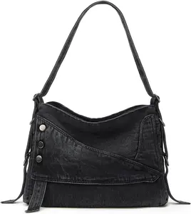 Large Capacity Denim Purses Retro Crossbody Bag Hobo Handbags Roomy Tote Bags 2026