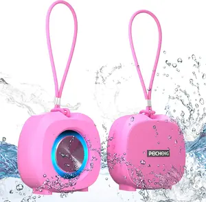 Speaker, Small Portable Bluetooth Wireless IPX5 Waterproof Shower Speaker,Loud Stereo Sound Deep Bass,TWS Paire, RGB Lights,Long Playtime for Outdoor Party, Great Gift,1PC(Pink)
