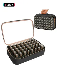 Small Clear Nail Polish Organizer Holds 40 bottles(15ml-0.5fl.oz) Nail Polish Case Multifunctional Nail Polish organizer, Travel Makeup Bags for Women, Portable Travel Nail Tech Carrying Bag for Storage Display, Christmas and Thank, Vanity Bag Organizer