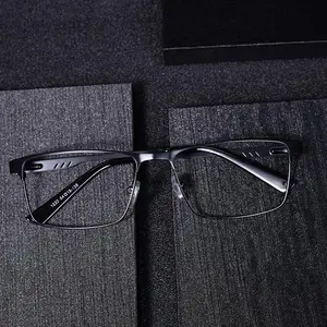 Men’s High Quality Eyewear Square Frame Small Square Eyeglasses - Metal Reading Glasses, Anti-Blue Light Lenses, Presbyopic +1.0 to +4.0 Diopter, Helmet Attachment, Race Cycling Glasses, for Cycling & Outdoor Leisure