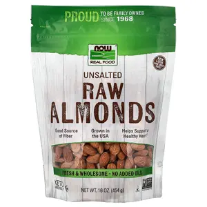 NOW Foods Real Food, Raw Almonds, Unsalted, 16 oz (454 g)
