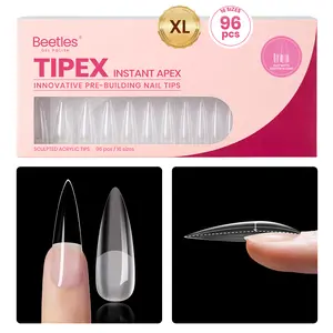 Beetles Tipex &Tipex Lite Instant Apex Nail Tips XL Long Built-in Apex Acrylic Tips Beginner-Friendly Easy DIY Nail Extensions