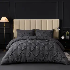 Queen Comforter Set 7 Pieces - Queen Size Comforter Sets for All Season, Pintuck Bedding Comforter Sets with Comforter, Flat Sheet, Fitted Sheet and Pillowcases & Shams