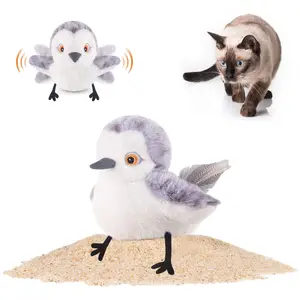 Potaroma Cat Toys Flapping Bird (No Flying),Lifelike Bird Chirp Tweet Touch-Activated Kitten Toy Rechargeable Interactive Cat Exercise Toys