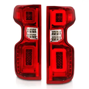 CHEVY SILVERADO 1500 19-23 / 2500HD/3500HD 20-23 FULL LED TAIL LIGHTS CHROME RED/CLEAR LENS W/ SEQUENTIAL SIGNAL (FACTORY LED MODELS)