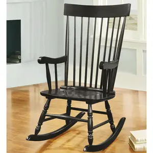 【GOOGREAT】Black Spindle Back Rocking Chair