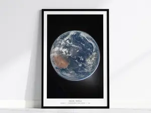 [SALE UP TO 40%] [Unframed] Hello World NASA Poster, Artemis II Earth Photo; Blue Marble Print, Reid Wiseman Space Art, NASA Gift, Planet Earth Poster