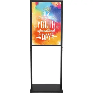 Sign Holder Stand, heavy Duty Pedestal poster stand for display,22x28 inch slide-in double sided banner poster sign holder floor stand for indoor Display (22x28)