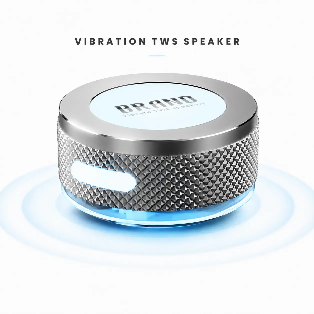 Portable Bluetooth Speaker with Bone Conduction Vibration, Magnetic Base & Suction Cup, Rechargeable USB-C Mini Speaker for Travel & Home