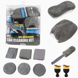 11PCS Car Cleaning Kit, Multi-functional Car Wash Kit, iIncludes Microfiber Cleaning Cloths, Scratch Removal Pad, Tire Brush, and Detailing Sponges for Interior & Exterior Care– Perfect Auto Maintenance Set