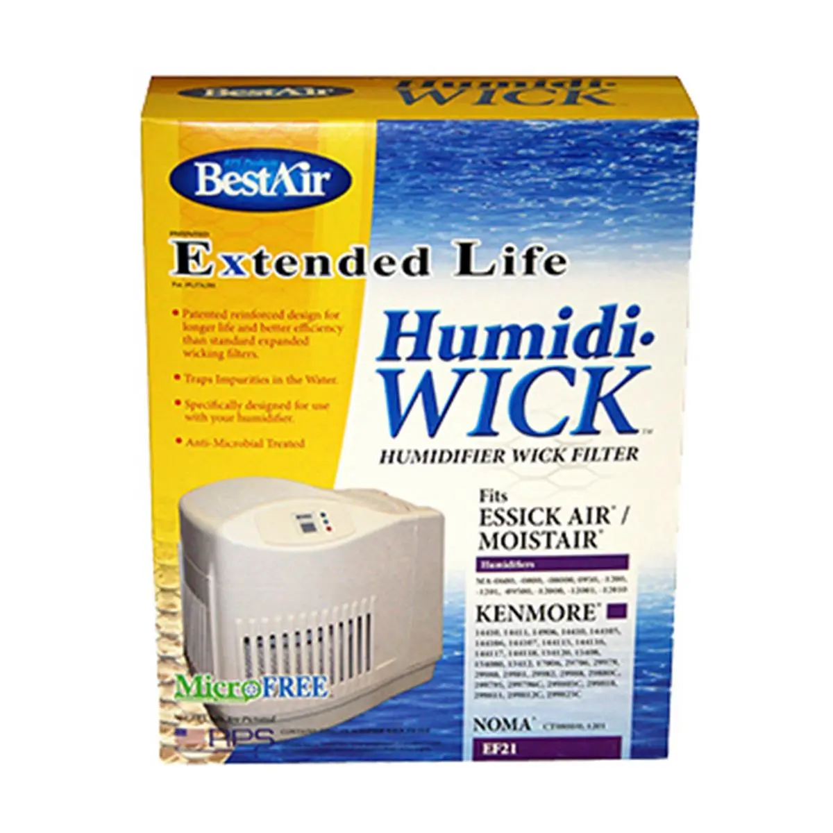 BestAir EF21 Extended-Life Humidi-Wick Humidifier Replacement Filters - 8.3x3x10.6", Woven Paper, Aluminum, Strong Water Absorption - for Home Improvement Heating, Cooling & Ventilation Appliances, Appliance