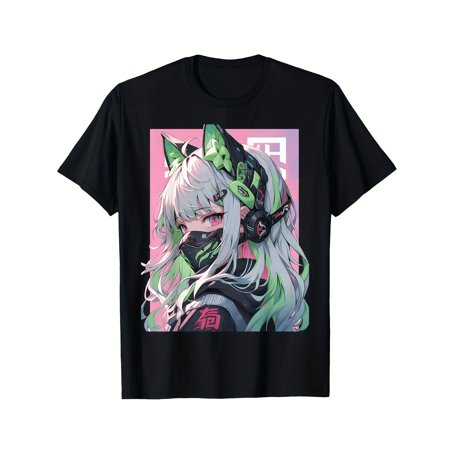Manga Anime Aesthetic Cyberpunk Techwear Harajuku unisex soft cotton short sleeve t shirt, vintage graphic casual tee for men women teens, perfect birthday holiday gift for camping travel gym daily street  wear