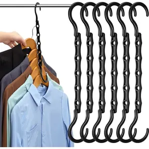 6-Pack Magic Closet Hangers – Space-Saving Clothes Organizer for Closet, Multipurpose Storage for Dorm Rooms, Bedrooms, and Home Organization Hanging