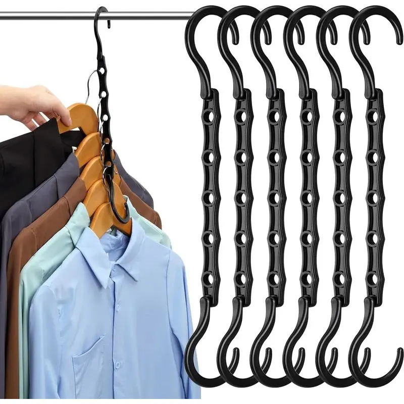 S-Shaped Bag Hangers, 6-Pack Plastic Vertical Hooks for Space-Saving Closet Organization, Compact Purse Organizer to Maximize Storage, Accessible, Efficiency
