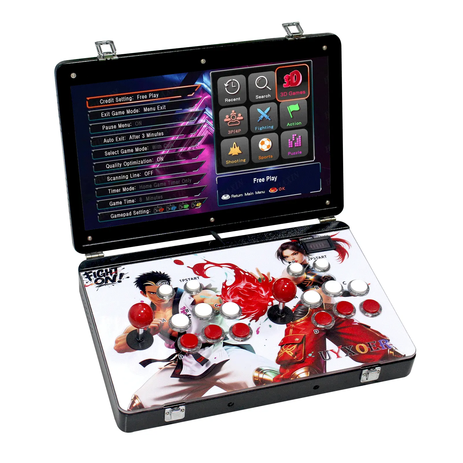 Oloey Box 3D Portable 30000 in 1 Arcade Game Console Metal Box 19 inch HD Screen Retro Video Game Console with Search Hide Save Load Pause Functions Plug and Play Gift - Durable summerwins