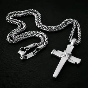 Gemvius Signature Nail Cross Necklace - Stainless Steel