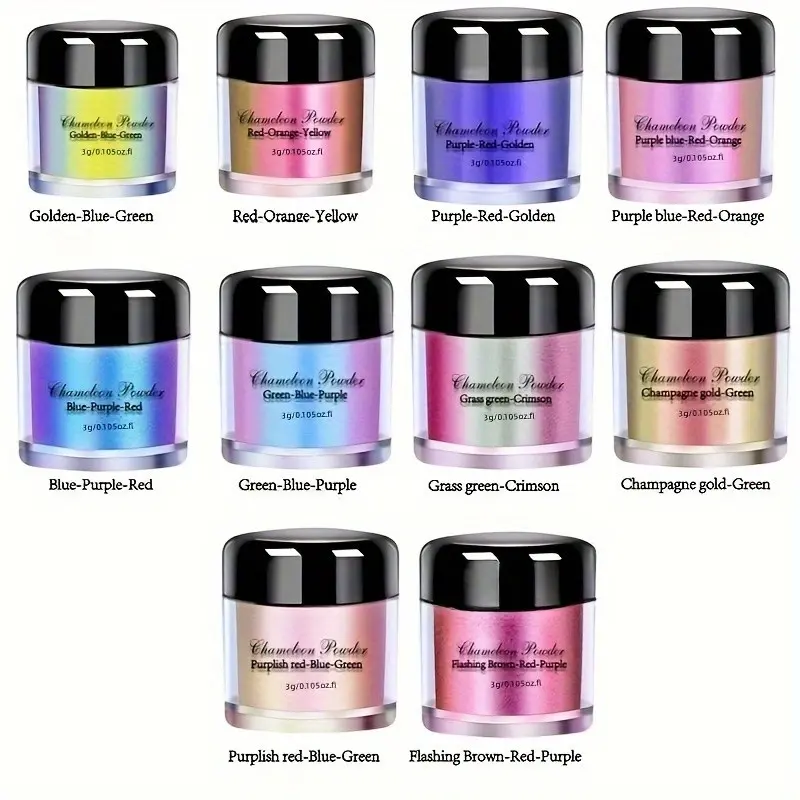 3g*10pcs Chameleon Powder Dye Set, Holographic Glitter and Color Changing Effect, DIY Candle Making Supplies Resin Handmade Projects, Crafts, DIY Kit